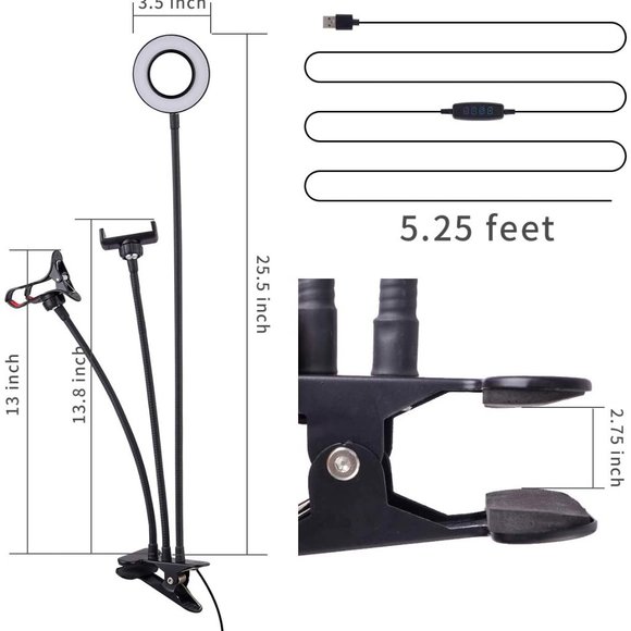 B Land Cell Phone Holder with Selfie Ring Light - Picture 2 of 6